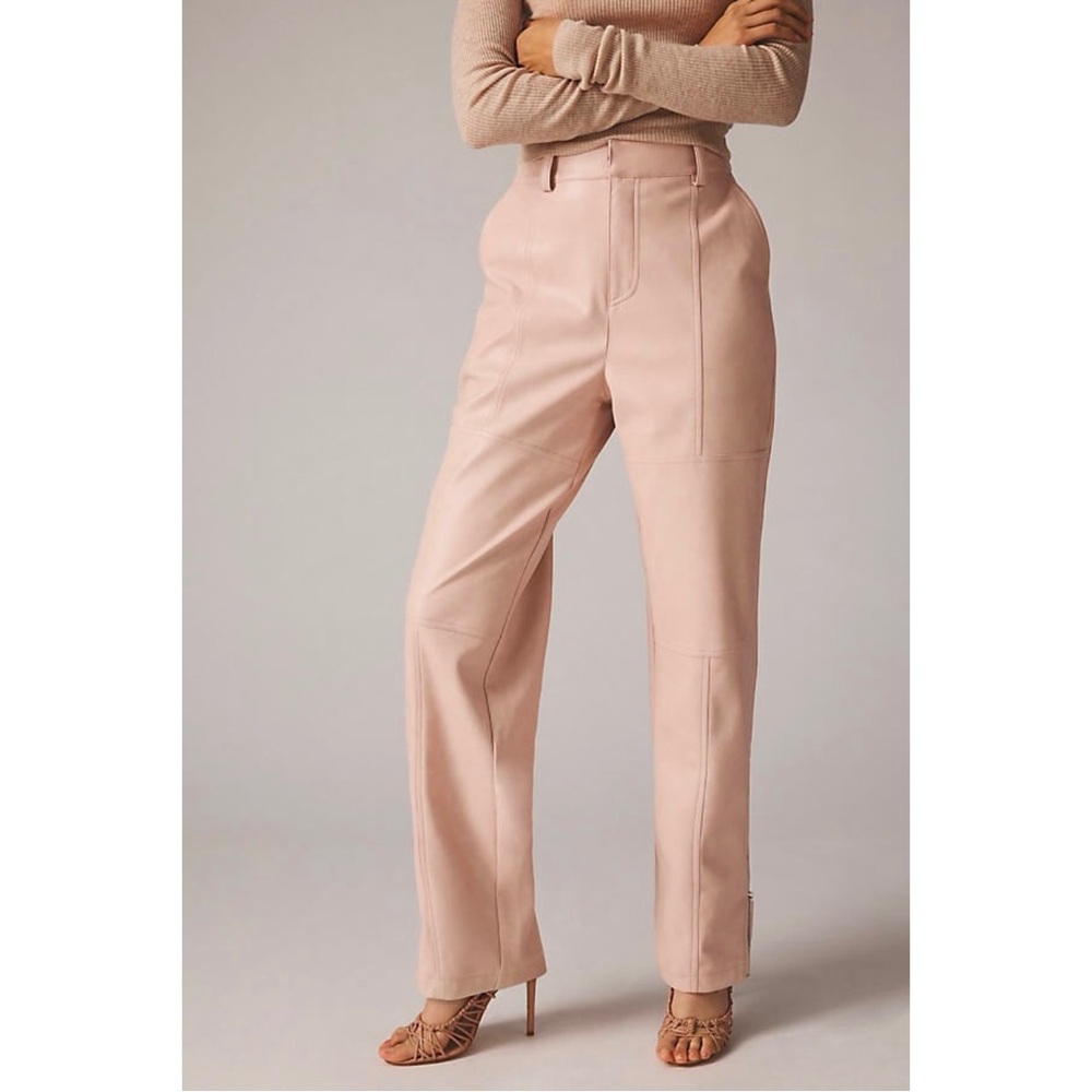 Avec Les Filles Faux Pink Leather Utility Pants